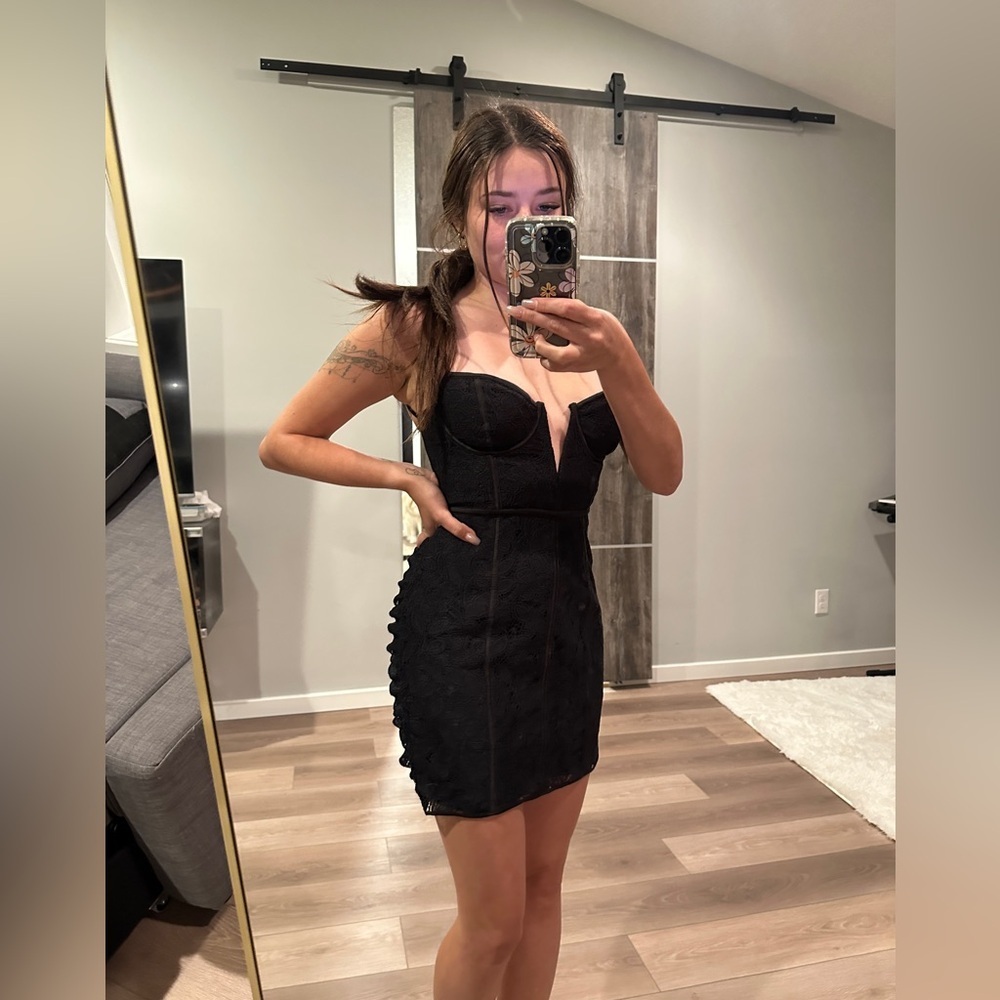 For Love And Lemons Elegant Black Lace Dress